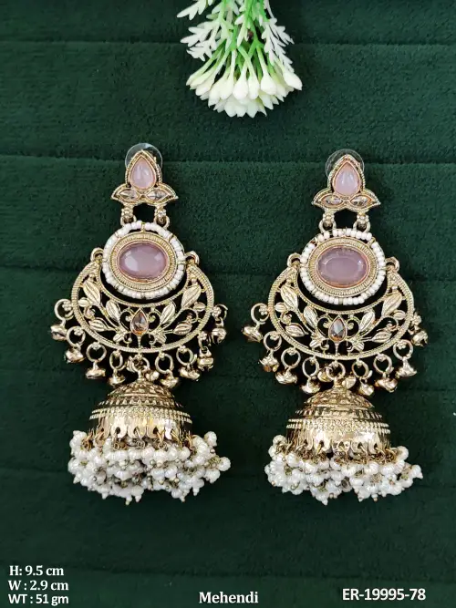 Pearl Traditional Jhumka Earrings for Women