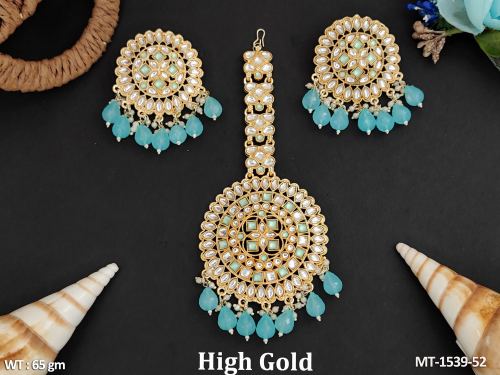 Antique Jewellery Designer High Gold Polish Fancy Style Maang Tikka
