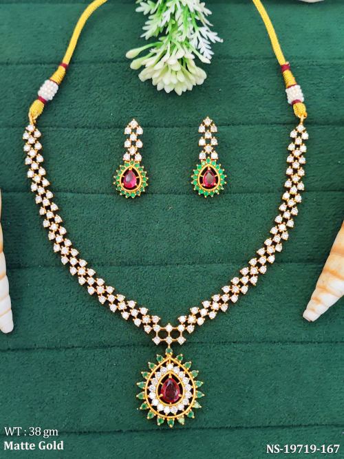 Kemp Short Necklace Set with Earrings in Matte Finish for Women, photo 2 of 3