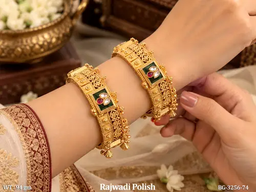 Antique Rajwadi Polish Designer Meenakari Bangles Set
