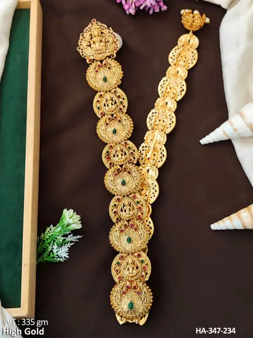 Temple High Gold Polish Full Stone Hair Accessories 