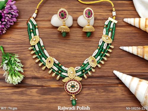 Short Necklace Set in Rajwadi Finish for Women