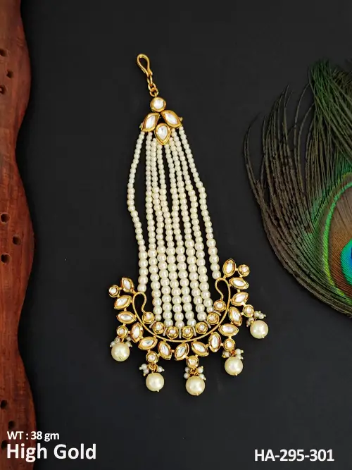 Gorgeous Designer High Gold Polish Full Stone Hair Accessories 