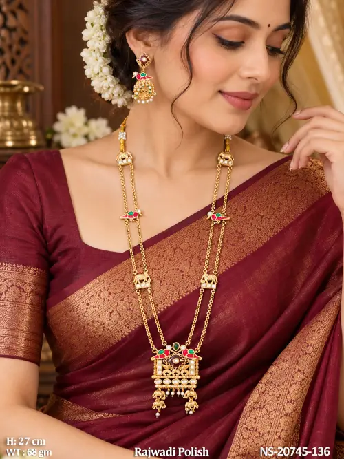 Traditional Necklace Set with Earrings with Stone Work
