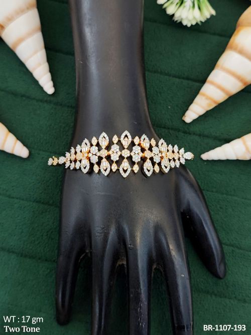 CZ Bracelet in Two-Tone Finish