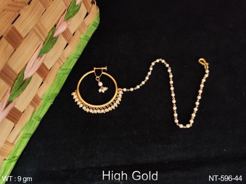 South Indian Tassel Nath with Pearls