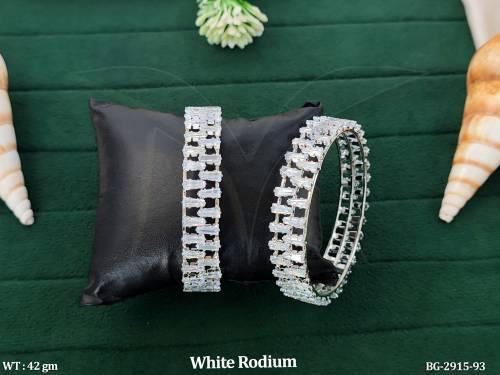 White Finish Bangles for Women Set of 2