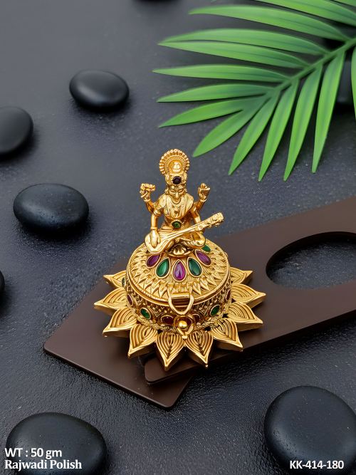 Traditional Goddess Lakshmi Rajwadi Kumkum Box
