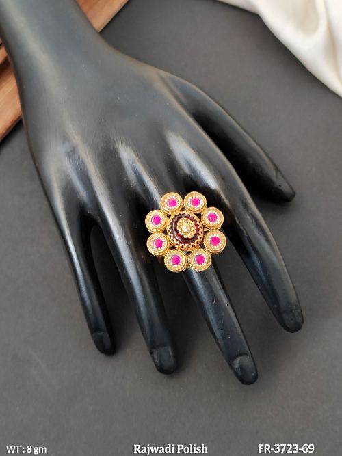 Fancy Designer Full Stone Antique Finger Ring