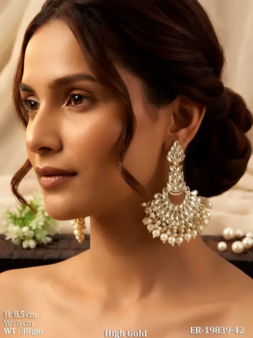 Pearl Chandbali Earrings