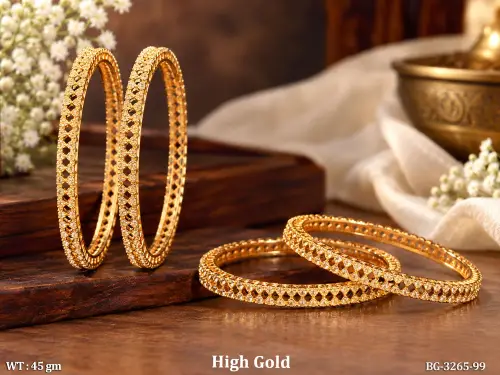 Graceful Stone-Studded Antique Bangles for Women Set of 4, photo 2 of 3