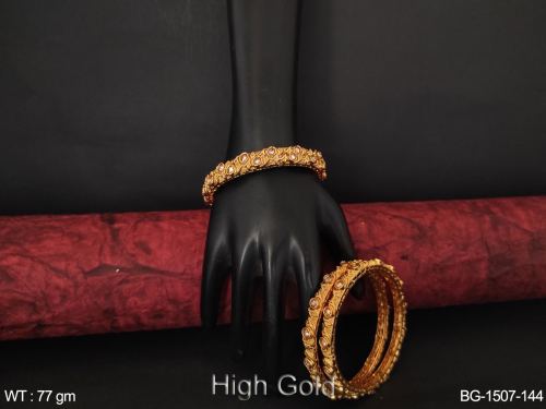South Indian Stone-Studded Bangles Set of 2