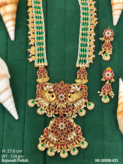 Long Necklace Set in Rajwadi Finish for Women