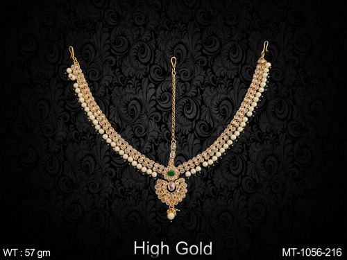Party Wear South Indian Tikka with Stone Work