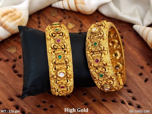 Antique Floral Bangles Set of 2