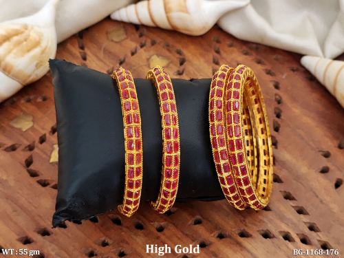 Double-Layer Antique Bangles Set of 4 in Ruby / 2 X 2, photo 2 of 2