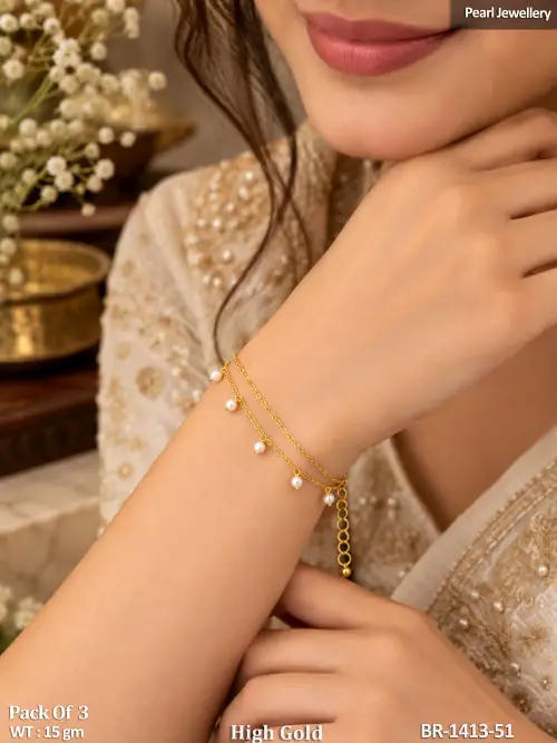 Designer Pearl Bracelet Set for Women