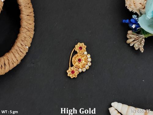 Antique Jewellery Designer High Gold Polish Fancy Style Nath  