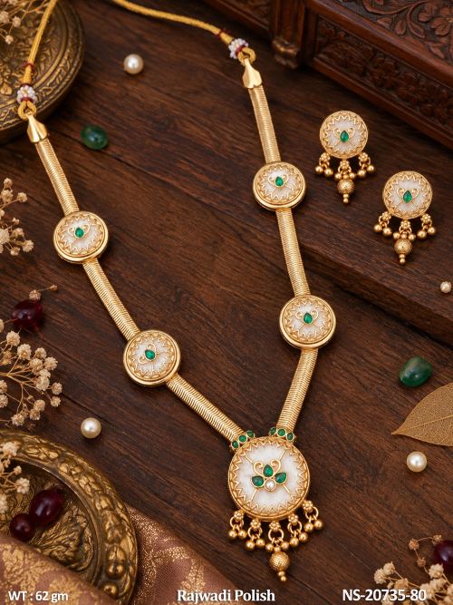 Long Stone-Studded Jewellery Set for Women in White, photo 2 of 5