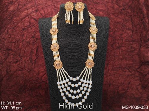 Beaded Ethnic Mala for Women in Transparent Yellow, photo 6 of 8