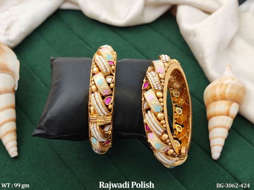 Rajwadi Finish Traditional Bangles for Women Set of 2, photo 2 of 2
