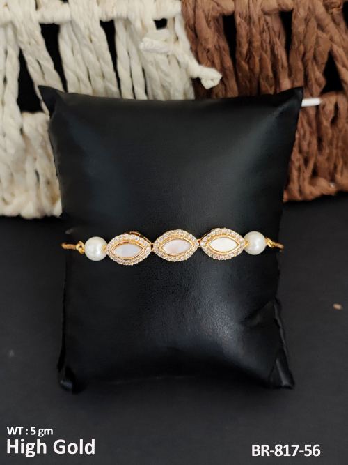 Party Wear Bracelet with American Diamond Stones