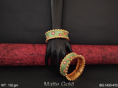 Floral Bangles in Matte Finish