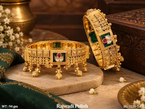 Antique Rajwadi Polish Designer Meenakari Bangles Set