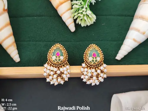 Antique Drop Earrings with Pearls