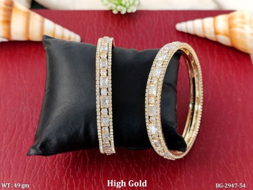 Bangles with CZ Stones Set of 2
