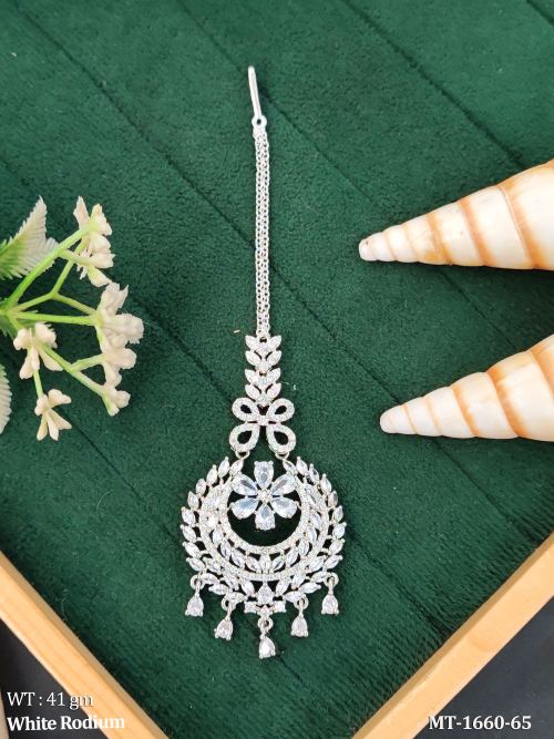 American Diamond Maang Tikka Design