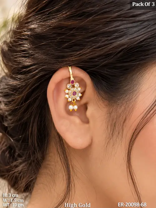 Traditional Kundan Pearl Earrings