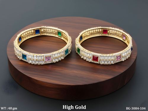 Wedding Wear Bangles with CZ Stones