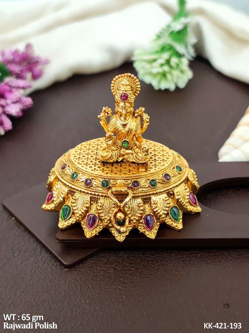 Ethnic Rajwadi Polish Temple Decorative Sindoor Box 