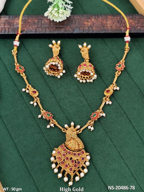 Peacock Stone-Studded Necklace Set for Women, photo 2 of 3