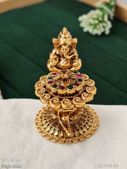 Lord Ganesha Temple Design Kumkum Box for Pooja