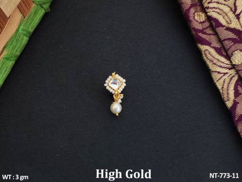 Kundan Jewelry Accessories High Gold Polish Kundan Designer Nath