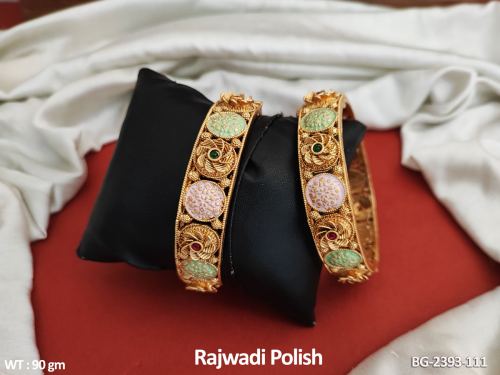 Mint Green Pink Meenakari Bangles Set of 2