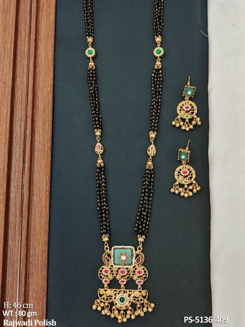 Rajwadi Finish Traditional Pendant Set for Women, photo 2 of 3