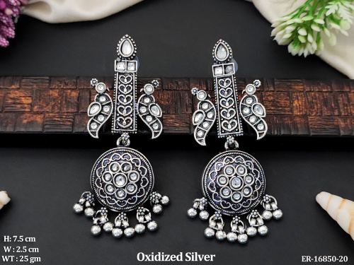 Beaded Drop Earrings for Women in White, photo 3 of 5