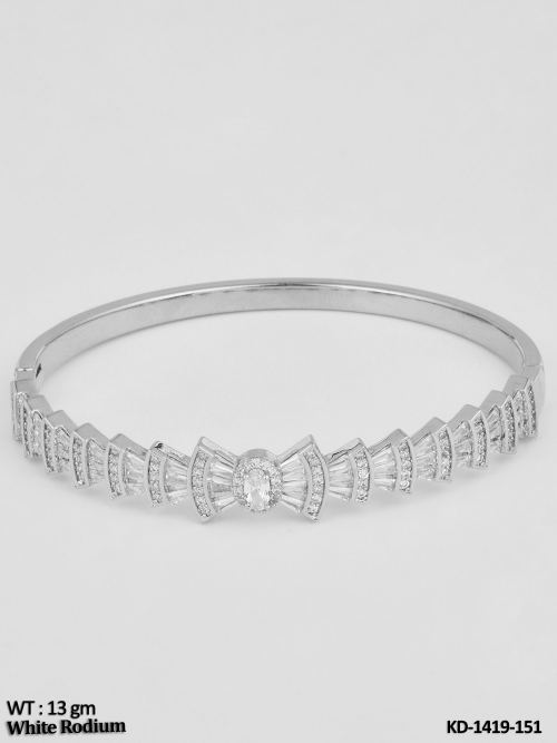 Luxury White Rhodium Diamond Kada  Party Wear  