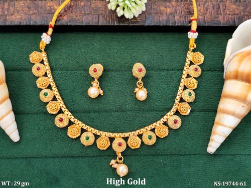 Traditional Necklace Set with Stone Work in Ruby Green, photo 3 of 5