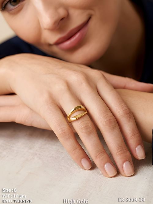 Premium High Gold Adjustable Fashion Ring for Women