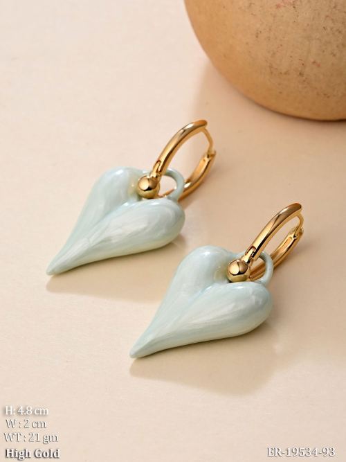 Earrings with Heart Design in Green, photo 4 of 4