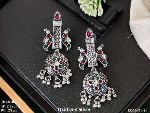 Beaded Drop Earrings for Women in Ruby Green, photo 4 of 5