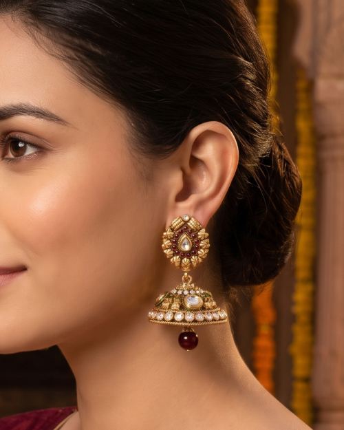 impressive jumki goal antique earrings