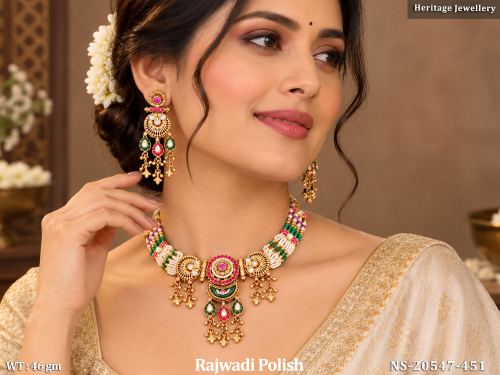 Designer Emerald Green Heritage Necklace Set