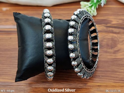 Bangles in Oxidised Finish Set of 2, photo 2 of 3
