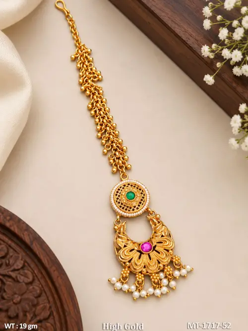 Regal Stone-Studded Maang Tikka, photo 2 of 2