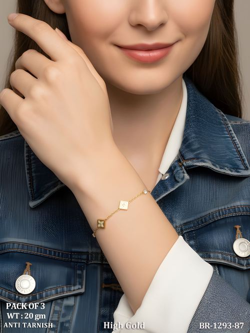 Premium High Gold Butterfly Motif Anti Tarnish Bracelet